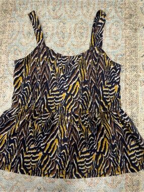 Anthropologie animal print peblum tank size XS